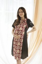 MOMMY MATERNITY Fendina Dress Ibu Hamil Menyusui Kerah Pita Baju Formal Kerja Modis Office   DRO 945 12  large